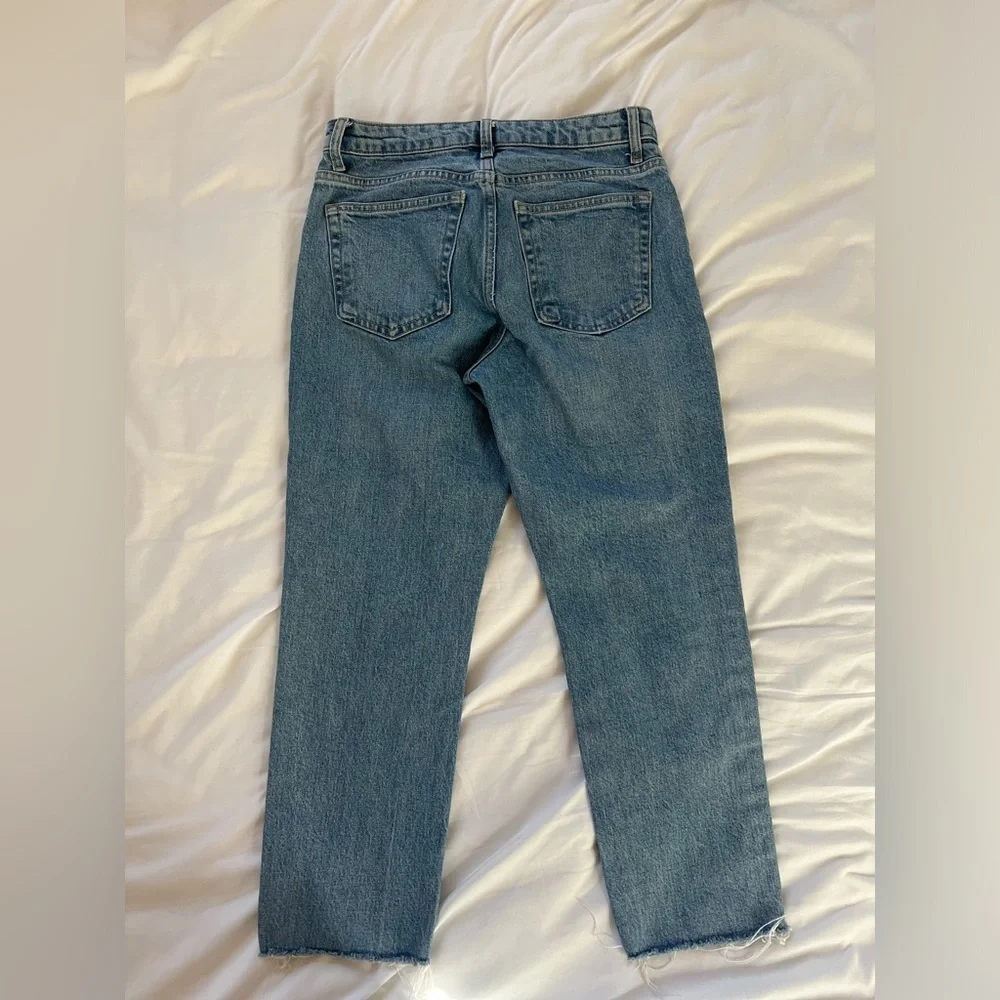 Topshop cropped raw cut straight denim jeans - Picture 2 of 4